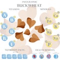 Buckwheat nutrition facts and health benefits infographic
