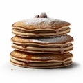 Buckwheat Pancakes, American Breakfast, Isolated on White Background - Generative AI