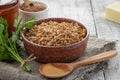 Buckwheat porridge in a bowl