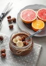 Buckwheat porridge with cocoa, hazelnuts and banana