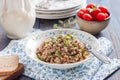 Buckwheat porridge with minced meat. Russian kitchen