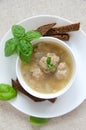 Buckwheat soup meatballs Royalty Free Stock Photo