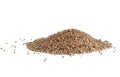 Buckwheat sprinkled on a white background isolated