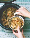 Buckwheat with vegetables and chicken