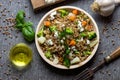 Buckwheat with vegetables and feta cheese