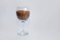 Buckwheat is in a wine glass instead of wine, proper nutrition and a sober lifestyle