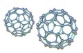 Buckyball, or buckminsterfullerene molecule, 3D illustration Royalty Free Stock Photo