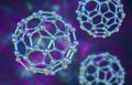 Buckyball, or buckminsterfullerene molecule, 3D illustration Royalty Free Stock Photo