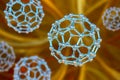 Buckyball, or buckminsterfullerene molecule, 3D illustration