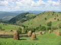 Bucolic landscape of mountains and country of the Bucovina in Romania.