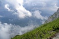 Hiking on Bucsoiu mountain in a summer day Royalty Free Stock Photo