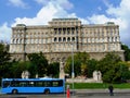 the Buda castle in Budapest, Hungary. panoramic view. newly renovated wing. popular tourist attraction Royalty Free Stock Photo