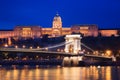 Buda Castle and Chain Bridge. Budapest, Hungary Royalty Free Stock Photo