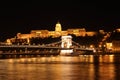 Buda Castle and the Chain Bridge at Night Royalty Free Stock Photo
