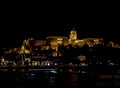 Buda Castle by the Danube river at night - Budapest, Hungary Royalty Free Stock Photo