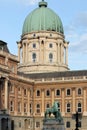 Buda castle with horse statue Budapest