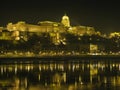 Buda Castle by night (Budapest, Hungary) Royalty Free Stock Photo