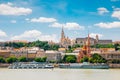 Buda district Fisherman`s Bastion and St. Matthias Church with Danube river in Budapest, Hungary Royalty Free Stock Photo