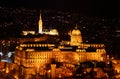 Buda Royal Palace and Matthias Church in evening on Castle Hill Royalty Free Stock Photo