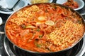 Budae jjigae hot pot Royalty Free Stock Photo