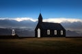 Budakirkja, the famous black church in Budir in the Snaefelsness Peninsula, Iceland