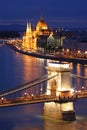 Budapest at night, Danube river, Hungary Royalty Free Stock Photo