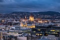 Budapest aerial view by night Royalty Free Stock Photo