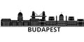 Budapest architecture vector city skyline, travel cityscape with landmarks, buildings, isolated sights on background