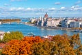Budapest autumn cityscape with Hungarian parliament building and Danube river, Hungary Royalty Free Stock Photo