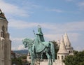 Budapest, B, Hungary - August 18, 2023:horse riding statue of stephen i first king of Hungary Royalty Free Stock Photo