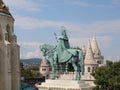 Budapest, B, Hungary - August 18, 2023:horse riding statue of stephen i first king of Hungary Royalty Free Stock Photo