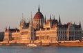 Budapest, B, Hungary - August 20, 2023: Hungarian Parliament building and Danube river at sunset Royalty Free Stock Photo