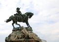 Budapest, B, Hungary - August 18, 2023: Statue of Prince Eugene at Buda Castle on hungarian hill in Europe