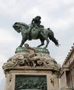 Budapest, B, Hungary - August 18, 2023: Statue of Prince Eugene at Castle on hungarian hill in Europe