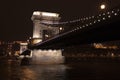 Budapest bridge at night Royalty Free Stock Photo