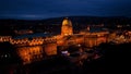 Aerial night view of Buda Castle Royal Palace in Budapest, Hungary Royalty Free Stock Photo