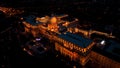 Aerial night view of Buda Castle Royal Palace in Budapest, Hungary Royalty Free Stock Photo