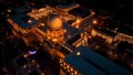 Aerial night view of Buda Castle Royal Palace in Budapest, Hungary Royalty Free Stock Photo