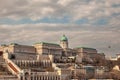 Budapest Buda Castle seen from Pest with the budavar palace in front.