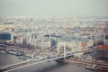 Panorama of Budapest on Danube river Royalty Free Stock Photo