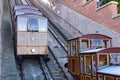 Budapest Castle Hill Funicular, a railway connecting the bank of Danube and Buda Castle District in Budapest, Hungary Royalty Free Stock Photo