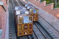 Budapest Castle Hill Funicular, a railway connecting the bank of Danube and Buda Castle District in Budapest, Hungary Royalty Free Stock Photo