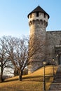 Budapest castle tower in winter Royalty Free Stock Photo