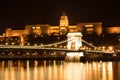 Budapest Chain Bridge and Castle Royalty Free Stock Photo