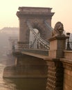 Budapest chain bridge and lion