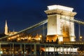 Budapest Chain Bridge night view Royalty Free Stock Photo