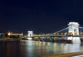 Budapest Chain Bridge night view Royalty Free Stock Photo