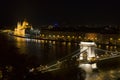 Budapest Chain Bridge night view Royalty Free Stock Photo