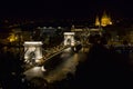 Budapest Chain Bridge night view Royalty Free Stock Photo