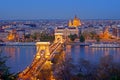 Budapest chain bridge skyline Royalty Free Stock Photo